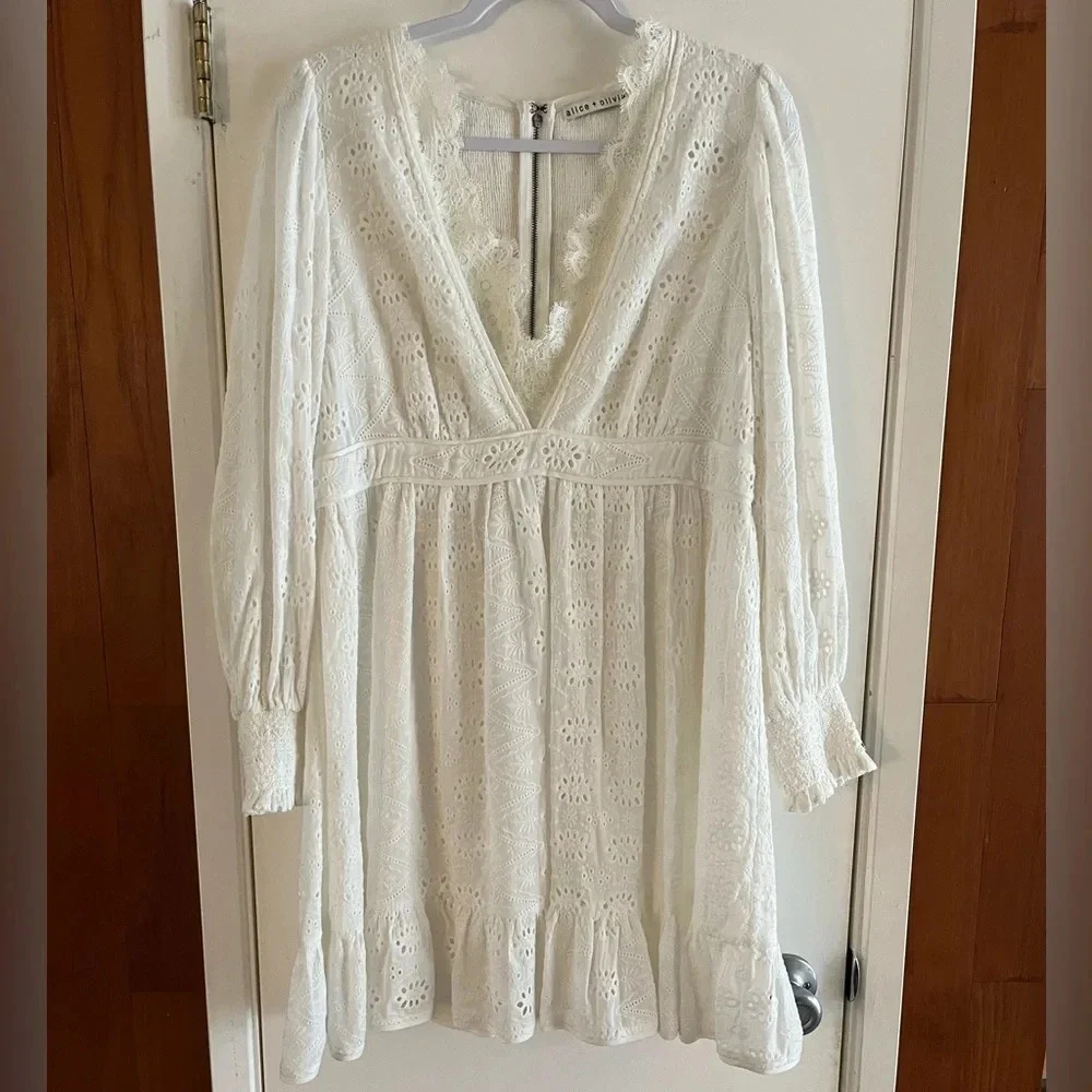 Alice + Olivia Marita Smocked Mini Dress - Picture 2 of 8